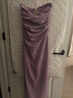 Peppermayo Lavender Strapless Maxi Dress with Gold Accent
